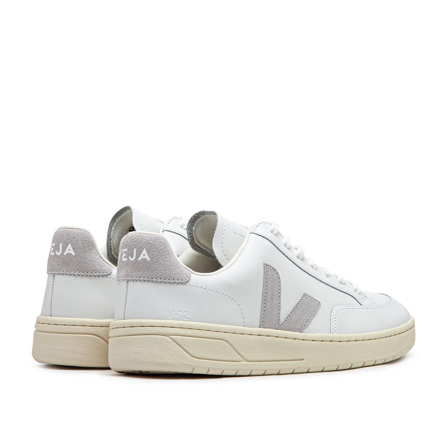 Veja V-12 Leather (White / Grey)