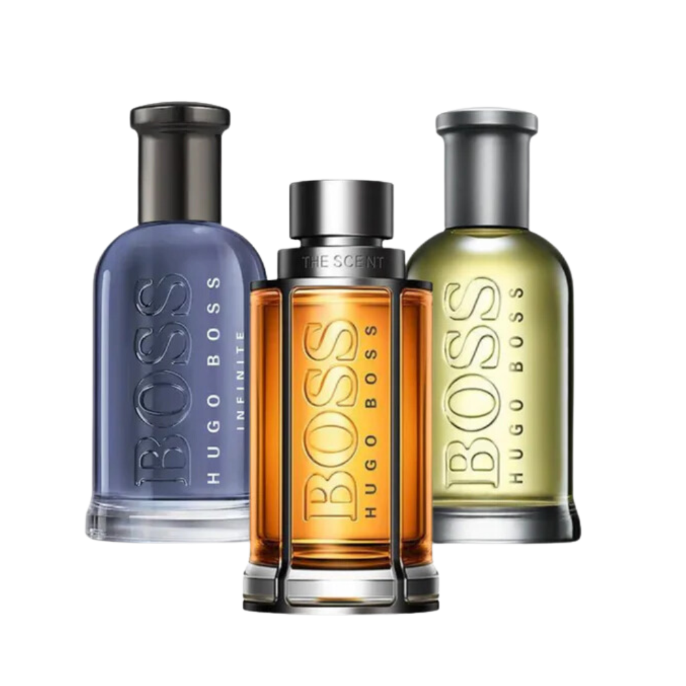 3 parfums BOSS THE SCENT, BOSS BOTTLED et BOTTLED INFINITE